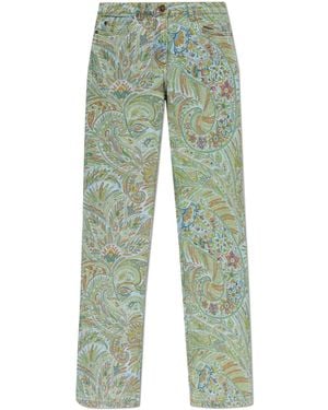 Etro Jeans With A Colourful Pattern - Green