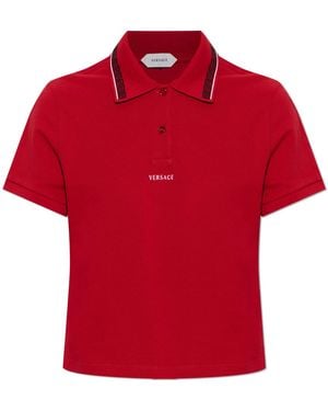 Versace Polo With Embroidered Logo