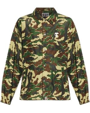 A Bathing Ape Jacket With Camo Motif - Green