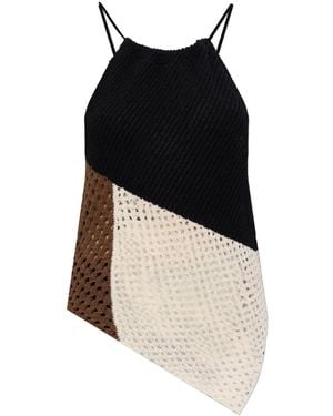Akep Asymmetric Strappy Top - Black