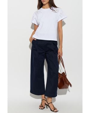 Rag & Bone T-Shirt With Openwork Trim - Blue