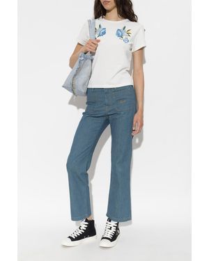 KENZO Jeans With Embroidered Logo - Blue