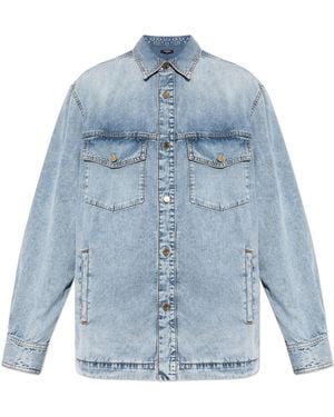Balmain Denim Shirt With Pockets - Blue