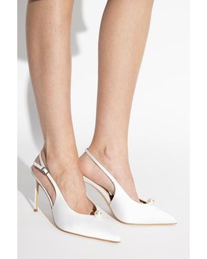 Black Suede Studio 'Reina100' Heeled Shoes - White