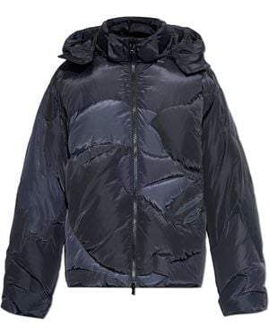 A Bathing Ape Quilted Jacket With Detachable Hood - Blue