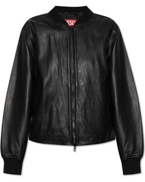 DIESEL Leather Jacket L-Ilyan - Black