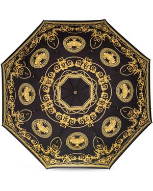 Versace Parasol With Print 'La Coupe Des Dieux' - Black