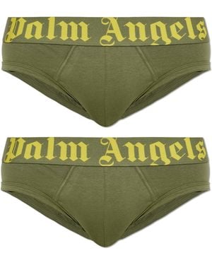 Palm Angels 2-Pack Briefs With Logo - Green