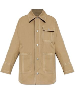 Ami Paris Jacket With Pockets - Natural
