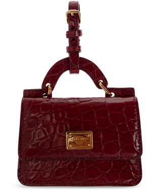 Dolce & Gabbana Leather Card Holder With Logo - Red