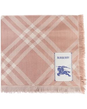 Burberry Scarf With Logo - Pink