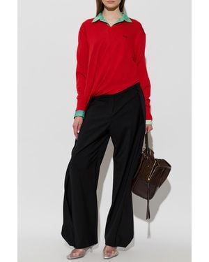 Loewe V-Neck Sweater - Red