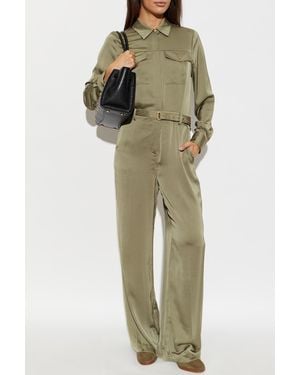 MICHAEL Michael Kors Satin Jumpsuit With Belt - Green
