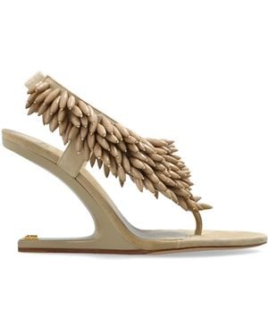 Balmain Wedge Sandals - Natural