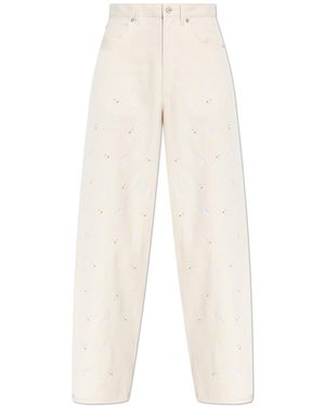 Marni Trousers With Embroidered Pattern - White