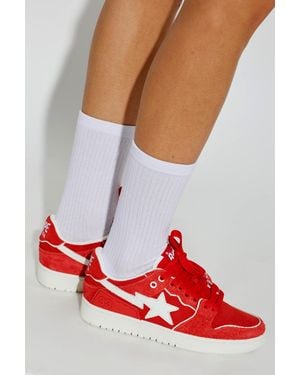 A Bathing Ape Sports Shoes With Logo - Red