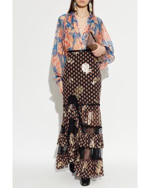 Etro Asymmetric Skirt With Lurex Thread - Black
