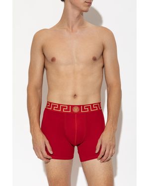 Versace Cotton Boxers With Logo - Red