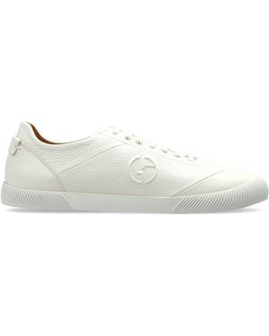 Giorgio Armani Leather Sports Shoes With Embossed Logo - White