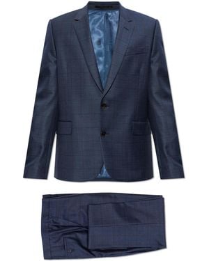 Paul Smith Checked Pattern Suit - Blue