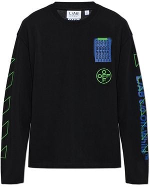LAB C.O. OFF WHITE Long Sleeve T-Shirt - Black