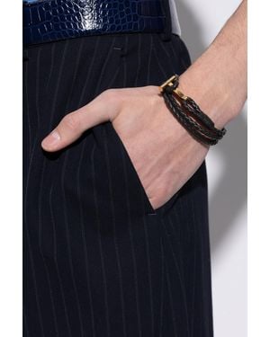 Tom Ford Leather Bracelet - Blue