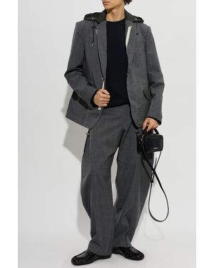 Sacai Wool Jacket With Detachable Hood - Black