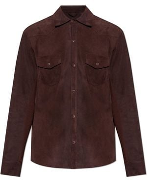 Eleventy Suede Shirt - Brown