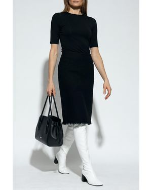 Jil Sander Skirt With Raw-Cut Hem - Black