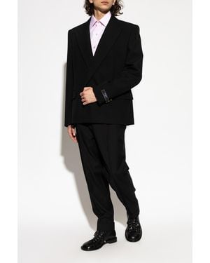 Balmain Double-Breasted Blazer With Double Vent - Black
