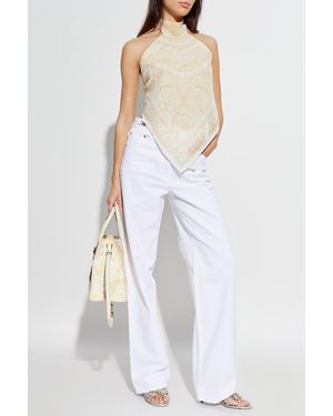Versace Top With 'Barocco' Pattern - Natural