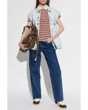 A.P.C. Striped Pattern Polo - Blue