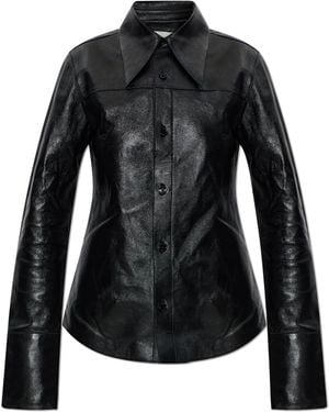 Ami Paris Leather Shirt - Black