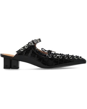 Ganni Eco Leather Slides - Black