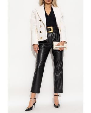 Balmain Vegan Leather Pants - Black