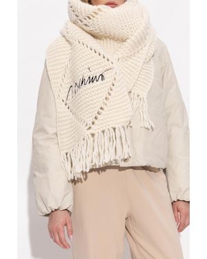 Moschino Scarf With Logo - Natural