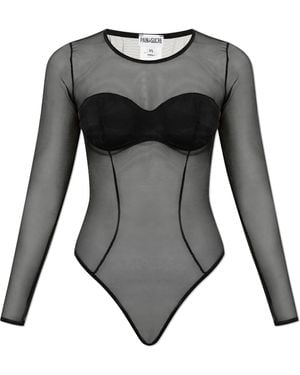 Pain De Sucre ‘Heather’ Transparent Bodysuit - Black