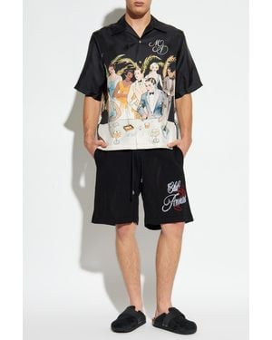Amiri Shorts With Embroidered Logo - Black
