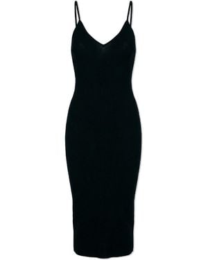 Jil Sander Wool Dress With Bare Shoulders - Black
