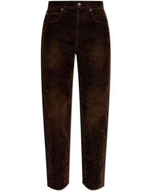 Tory Burch Jeans With A Velvet Finish - Black