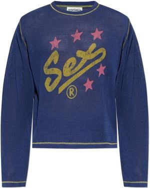 Carne Bollente Jumper With Print - Blue