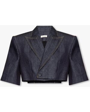 The Mannei 'Aspos' Cropped Blazer - Blue
