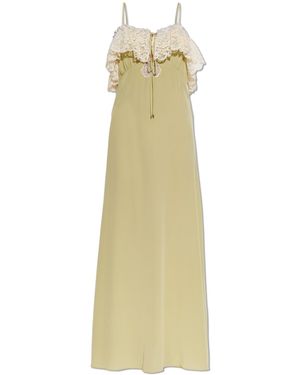 Chloé Silk Dress With Lace Trim - White