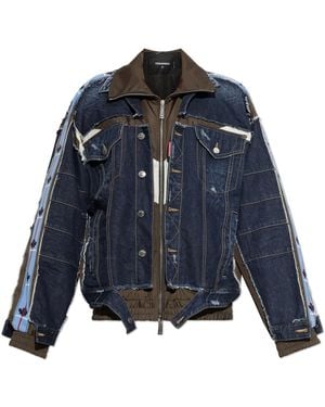 DSquared² Denim Jacket With Sewn-In Logo - Blue