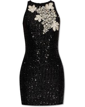 Balmain Sequin Dress With Shimmering Crystals - Black