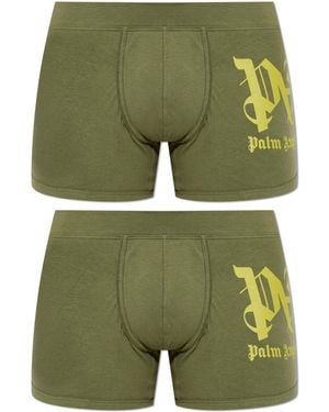 Palm Angels Two-Pack Of Boxers With Logo - Green