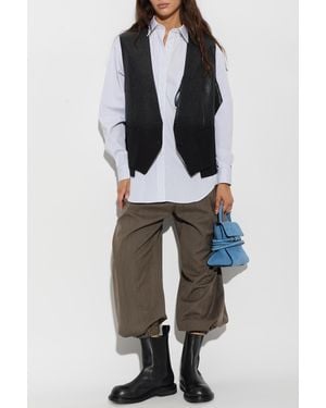Moschino Wool Pleated Pants - Brown