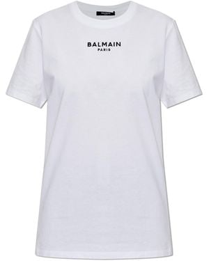 Balmain T-Shirt With Embroidered Logo - White