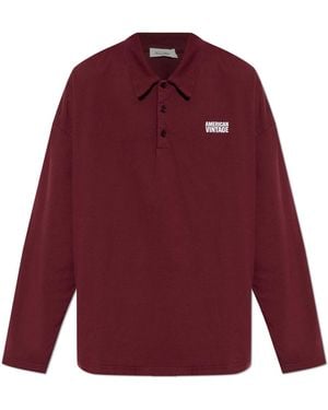 American Vintage Polo With Logo - Red