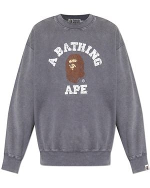 A Bathing Ape Sweatshirt With Logo, - Grey